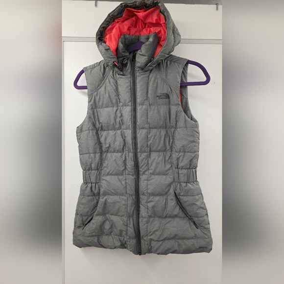 The North Face Nuptse Vest Small Gray Goose Down Quilted Jacket Like New - Picture 1 of 5